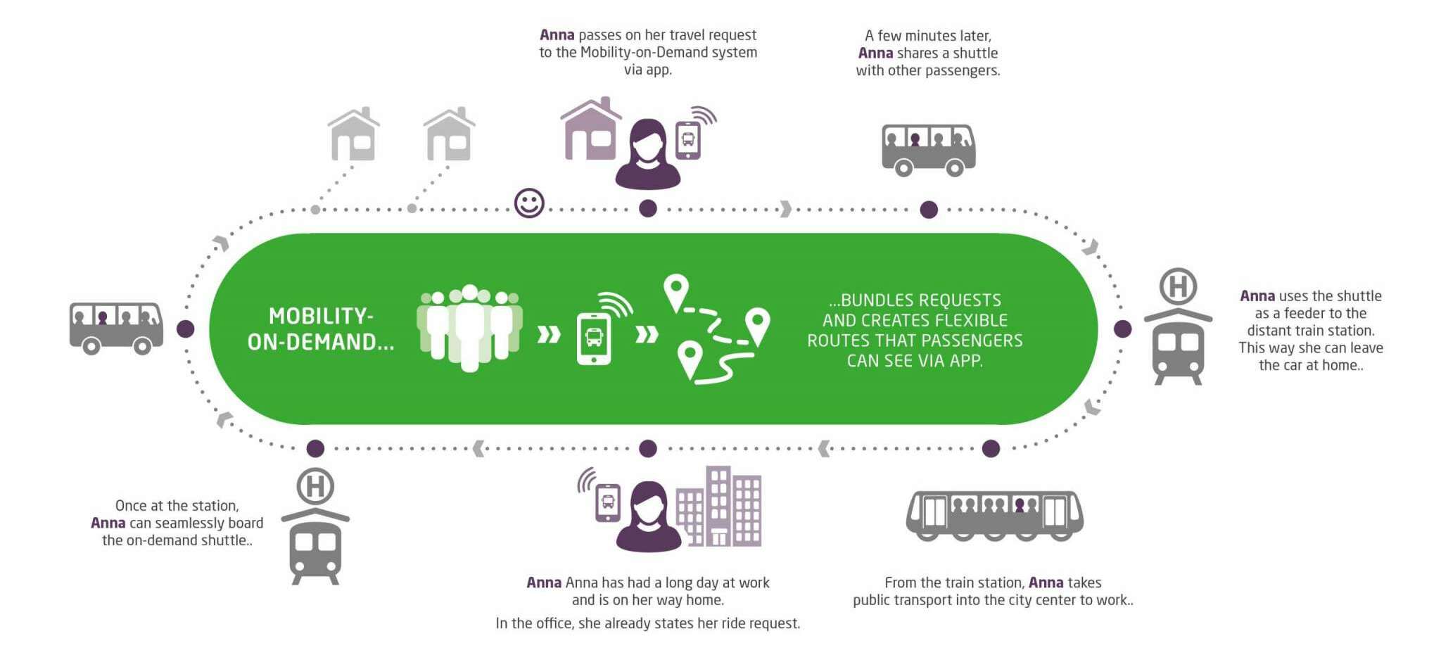 Integrated offer of on-demand transport and local passenger transport